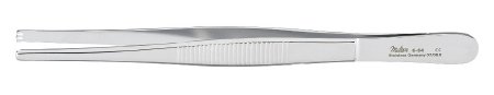 Integra Lifesciences - Tissue Forceps 5-1/2 Inch Length Surgical Grade Stainless Steel NonSterile NonLocking Thumb Handle Straight Serrated Tips with 1 X 2 Teeth - 6-64