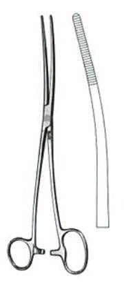 Miltex Miltex Dressing Forceps Bozeman 10-1/2 Inch OR Grade Stainless Steel (German) NonSterile Ratchet Lock Finger Ring Handle S-Curved Serrated Tip - 7-622