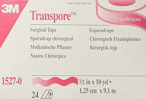 3M Transpore Medical Tape Water Resistant Plastic 1/2 Inch X 10 Yard Transparent NonSterile - 1527-0
