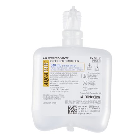 AQUAPAK - Aquapak Humidifier 340 mL Sterile Water - HUD00301