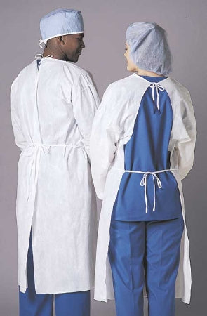 Busse Hospital Disposables Protective Procedure Gown One Size Fits Most Unisex White - 205