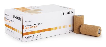 McKesson McKesson Cohesive Bandage 4 Inch X 5 Yard Standard Compression Self-adherent Closure Tan NonSterile - 16-3404