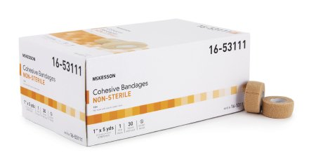 McKesson McKesson Cohesive Bandage 1 Inch X 5 Yard Standard Compression Self-adherent Closure Tan NonSterile - 16-3101