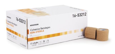 McKesson McKesson Cohesive Bandage 2 Inch X 5 Yard Standard Compression Self-adherent Closure Tan NonSterile - 16-3202