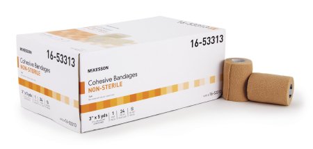 McKesson McKesson Cohesive Bandage 3 Inch X 5 Yard Standard Compression Self-adherent Closure Tan NonSterile - 16-3303
