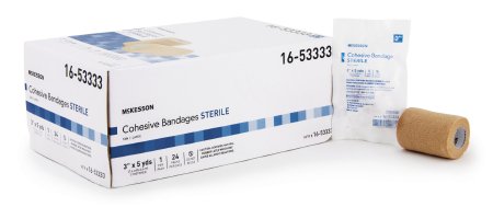 McKesson McKesson Cohesive Bandage 3 Inch X 5 Yard Standard Compression Self-adherent Closure Tan Sterile - 16-53343