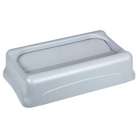 Saalfeld Redistribution Rubbermaid Slim Jim Untouchable Trash Can Lid Light Gray, Square, Durable and Crack Resistant - FG267360GRAY