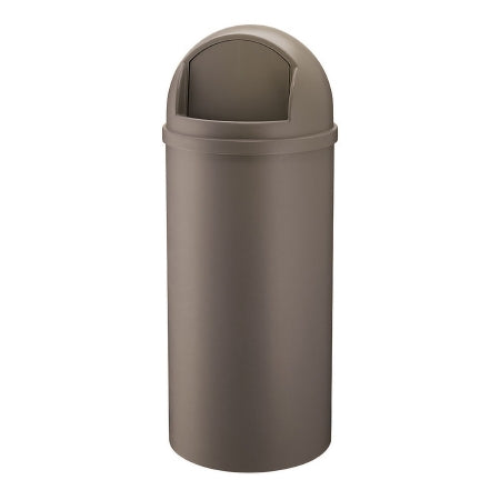 Marshal Classic - Trash Can 15 gal. Round Brown Thermoset Polyester Push Open - FG816088BRN