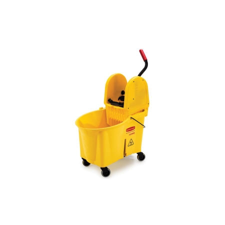 Saalfeld Redistribution Rubbermaid Mop Bucket with Wringer 44 Quart Yellow - FG757688YEL