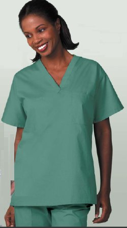 Fashion Seal Uniforms - Scrub Shirt Medium Navy Blue 1 Pocket Short Set-In Sleeve Unisex - 6785-M