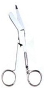 One Time - Bandage Scissors 5-1/2 Inch Length Floor Grade Nickel Plated Steel Sterile Finger Ring Handle Angled Blunt Tip / Blunt Tip - 56326