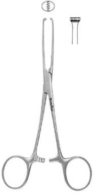 Miltex MeisterHand Tissue Forceps Allis 10 Inch Surgical Grade Stainless Steel (German) NonSterile Ratchet Lock Finger Ring Handle Straight 5 X 6 Teeth - H16-12