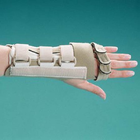 Patterson Medical Supply Rolyan In-Line Wrist Splint Neoprene / Aquaplast-T Left Hand Beige Small - A679003