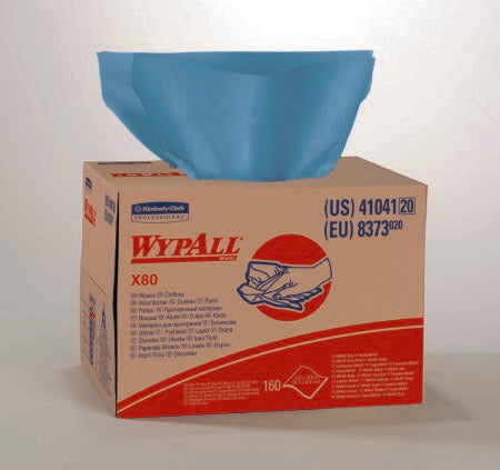 WypAll X80 - Task Wipe Heavy Duty Blue NonSterile Cellulose / Polypropylene 12-1/2 X 16-4/5 Inch Reusable - 41041