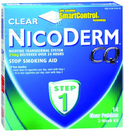 Nicoderm CQ - Stop Smoking Aid 21 mg Strength Transdermal Patch - 00135019402