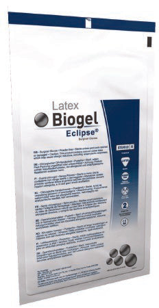 Molnlycke Biogel Eclipse Surgical Glove Size 6.5 Sterile Latex Standard Cuff Length Micro-Textured Straw Not Chemo Approved - 75265
