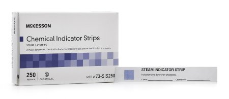 McKesson STER-ALL Performance Sterilization Chemical Indicator Strip Steam 4 Inch - 73-SIS250