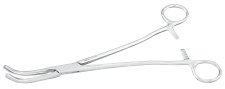 Miltex Obstetrical Forceps 9-1/2 Inch Surgical Grade Stainless Steel NonSterile Ratchet Lock Finger Ring Handle Curved Serrated Tip - 30-1906