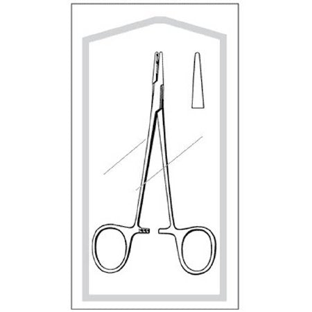 Econo Sterile - Needle Holder 5-1/4 Inch Length Straight Smooth Jaw Finger Ring Handle - 96-2585