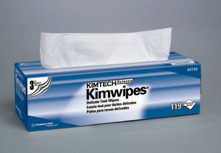 Kimtech Science Kimwipes - Delicate Task Wipe Light Duty White NonSterile 3 Ply Tissue 11-4/5 X 11-4/5 Inch Disposable - 34743