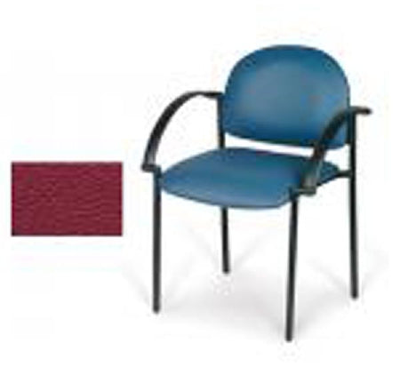 Hausmann Industries Comfort Plus Side Chair Burgundy Fixed Armrests Vinyl - 2158-700
