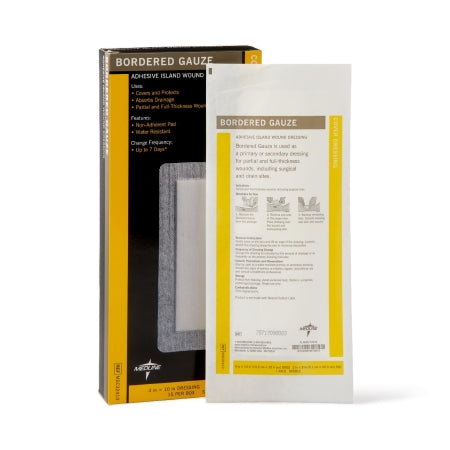 Medline - Adhesive Dressing 4 X 10 Inch Nonwoven Rectangle White Sterile - MSC32410