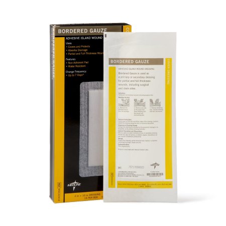 Medline - Adhesive Dressing 4 X 10 Inch Nonwoven Rectangle White Sterile - MSC32410