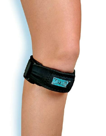 Matt Strap - Patellar Knee Strap One Size Fits Most Hook and Loop Closure 7 to 20 Inch Circumference Left or Right Knee - 3709-BLK