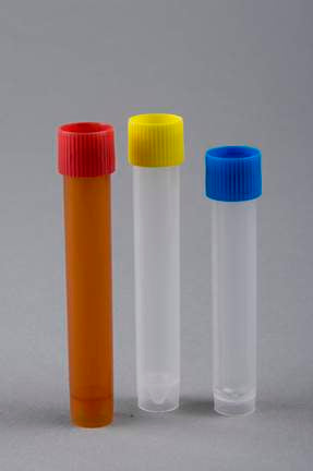 Fisher Scientific Transport Tube Conical Bottom, Skirted Plain 16 X 92 mm 10 mL White Screw Cap Polypropylene Tube - 22170212