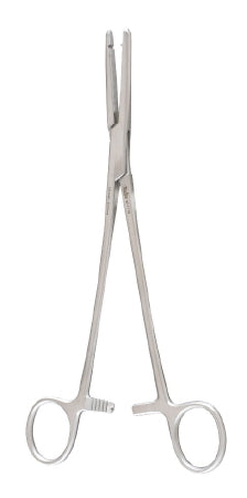 Miltex - Hysterectomy Forceps Ballentine 8-1/2 Inch Length OR Grade German Stainless Steel NonSterile Ratchet Lock Finger Ring Handle Straight 1 Tooth, Serrated Tip - 30-1718
