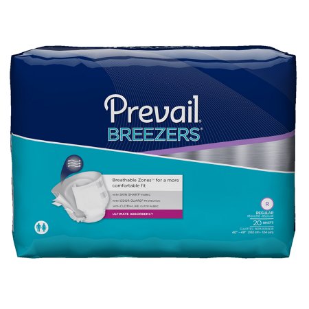 Prevail Breezers - Unisex Adult Incontinence Brief Regular Disposable Heavy Absorbency - PVB-016/1