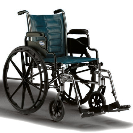 Tracer EX2 - Wheelchair Dual Axle Full Length Arm Elevating Legrest / Composite Footplate Midnight Blue Upholstery 18 Inch Seat Width Adult 250 lbs. Weight Capacity - 1192379