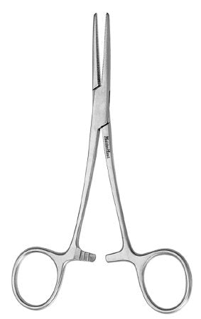 MeisterHand - Hemostatic Forceps Crile 5-1/2 Inch Length Surgical Grade German Stainless Steel NonSterile Ratchet Lock Finger Ring Handle Straight Serrated Tips - MH7-42