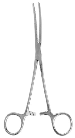 Miltex MeisterHand Hemostatic Forceps Rochester-Pean 7-1/4 Inch Surgical Grade Stainless Steel (German) NonSterile Ratchet Lock Finger Ring Handle Curved Serrated Tips - H7-140