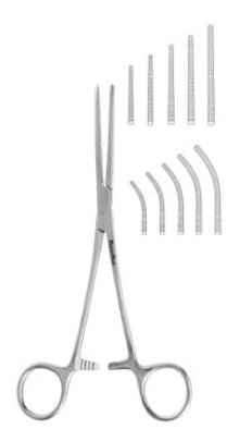 Miltex MeisterHand Hemostatic Forceps Rochester-Pean 9 Inch Surgical Grade Stainless Steel (German) NonSterile Ratchet Lock Finger Ring Handle Straight Serrated Tips - H7-126