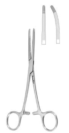 MeisterHand - Hemostatic Forceps Rochester-Carmalt 8 Inch Length Surgical Grade German Stainless Steel NonSterile Ratchet Lock Finger Ring Handle Straight Serrated Tips - MH7-180