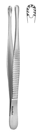 MeisterHand - Tissue Forceps Russian 6 Inch Length Surgical Grade German Stainless Steel NonSterile NonLocking Thumb Handle Straight Radially Serrated Round Cups - MH6-142