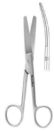 Miltex MeisterHand Operating Scissors 5-1/2 Inch Length Surgical Grade Stainless Steel NonSterile Finger Ring Handle Curved Blunt/Blunt - H5-56
