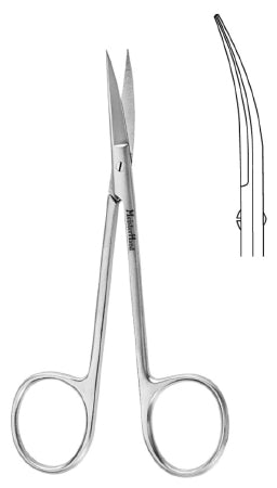 Miltex MeisterHand Iris Scissors 4 Inch Length Surgical Grade Stainless Steel NonSterile Finger Ring Handle Straight Sharp/Sharp - H5-300