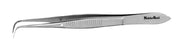 Miltex MeisterHand Dressing Forceps 4 Inch Surgical Grade Stainless Steel (German) NonSterile NonLocking Thumb Handle Fully Curved Serrated Tips - H18-784