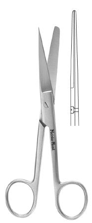 Miltex MeisterHand Operating Scissors 6-1/2 Inch Length Surgical Grade Stainless Steel NonSterile Finger Ring Handle Straight Sharp/Blunt - H5-18
