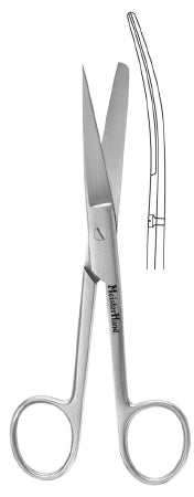 Miltex MeisterHand Operating Scissors 5-1/2 Inch Length Surgical Grade Stainless Steel NonSterile Finger Ring Handle Curved Sharp/Blunt - H5-46