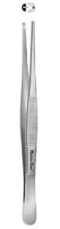 Miltex MeisterHand Tissue Forceps 6 Inch Surgical Grade Stainless Steel (German) NonSterile NonLocking Thumb Handle Straight 1 X 2 Teeth - H6-46