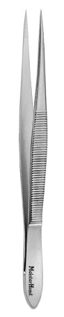 Miltex MeisterHand Splinter Forceps 3-1/2 Inch Surgical Grade Stainless Steel (German) NonSterile NonLocking Thumb Handle Straight Serrated Tips - H6-300