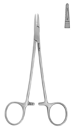 Miltex MeisterHand Needle Holder 6 Inch Serrated Jaws Finger Ring Handle - H8-44TC