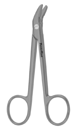 MeisterHand - Wire Cutting Scissors 4-3/4 Inch Length Surgical Grade Stainless Steel NonSterile Finger Ring Handle Side Angled Blunt Tip / Blunt Tip - MH9-124