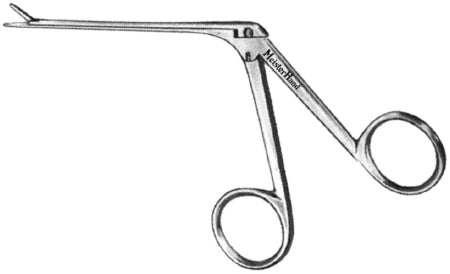 MeisterHand - Ear Forceps Hartmann-Noyes 3-1/4 Inch Length Surgical Grade German Stainless Steel NonSterile NonLocking Finger Ring Handle Straight Serrated Alligator Jaws - MH19-434