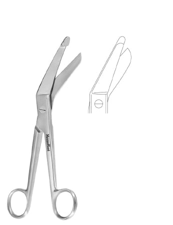 MeisterHand - Plaster Shears Esmarch 8 Inch Length Surgical Grade Stainless Steel NonSterile Finger Ring Handle Angled Blunt Tip / Blunt Tip - MH5-568