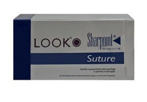 Surgical Specialties LOOK Suture with Needle Absorbable Uncoated Undyed Suture Chromic Gut Size 4-0 18 Inch Suture 1-Needle 18 mm Length 3/8 Circle Reverse Cutting Needle - 558B