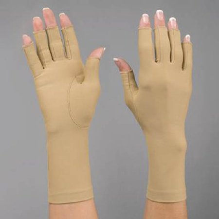 Rolyan - Compression Gloves Open Finger Medium Over-the-Wrist Length Right Hand Lycra / Spandex - 92744101